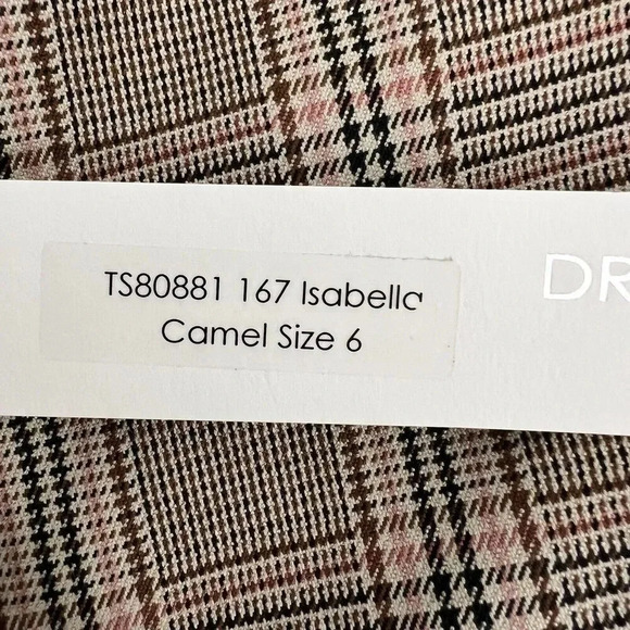 Drew Isabelle Pant Check pattern Camel Brown Preppy Light Academy Professional 6 - Picture 8 of 10